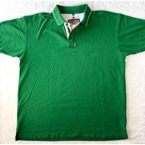 Heineken Beer‎ Polo Shirt Mens XL Short Sleeve Amsterdam Oktoberfest BierGarten